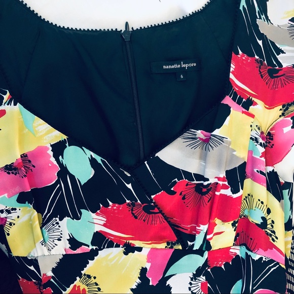 Silk Nanette Lepore Flutter Sleeves Silk Dress - Picture 5 of 12